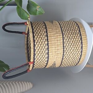 Handwoven Landry Basket/ Storage Basket D16", H18"